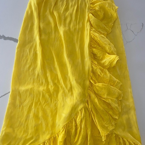 ATTICO Asymmetric Jacquard Ruffle yellow skirt - Picture 8 of 10